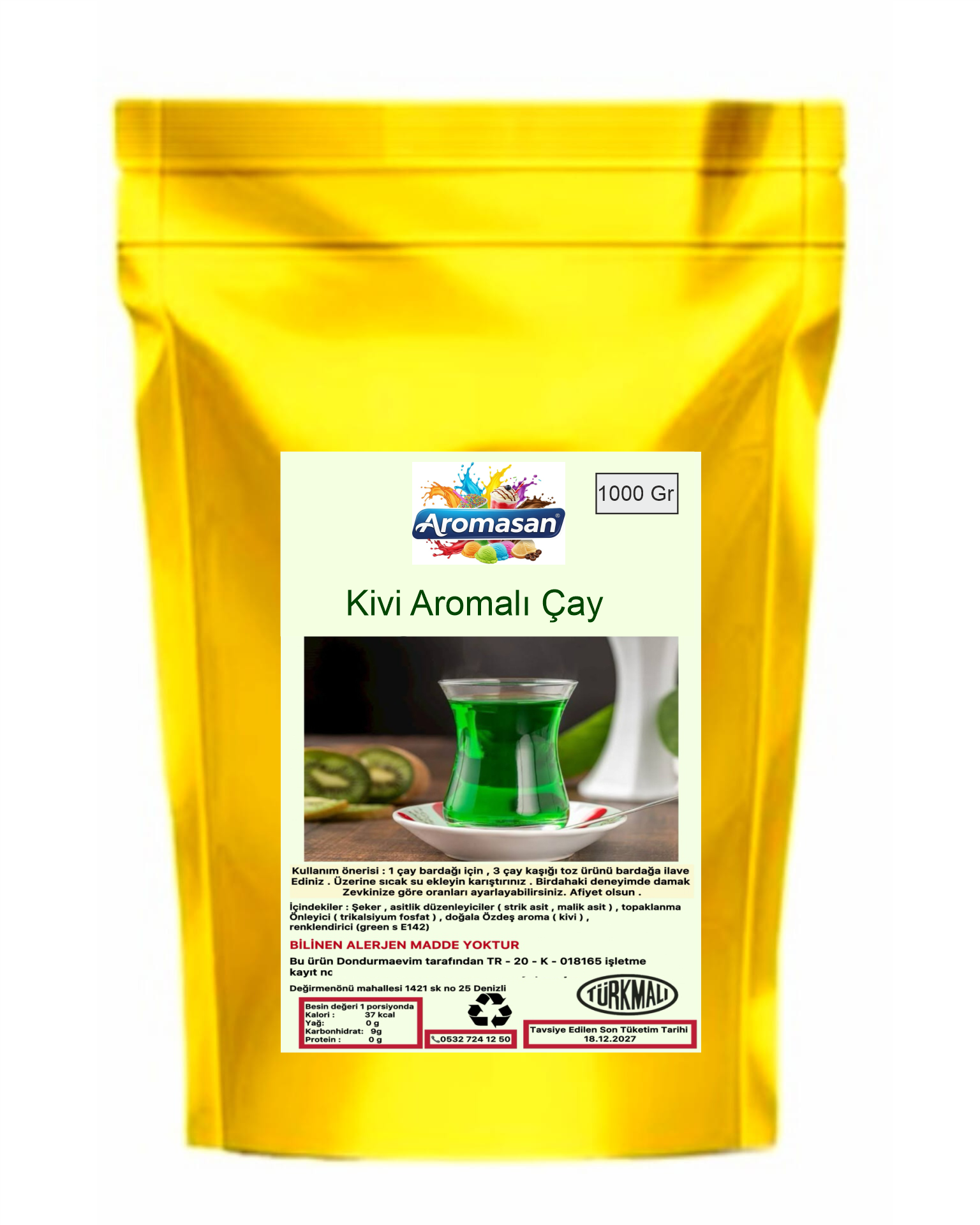 Kivi Aromalı içecek tozu oralet 1 kg