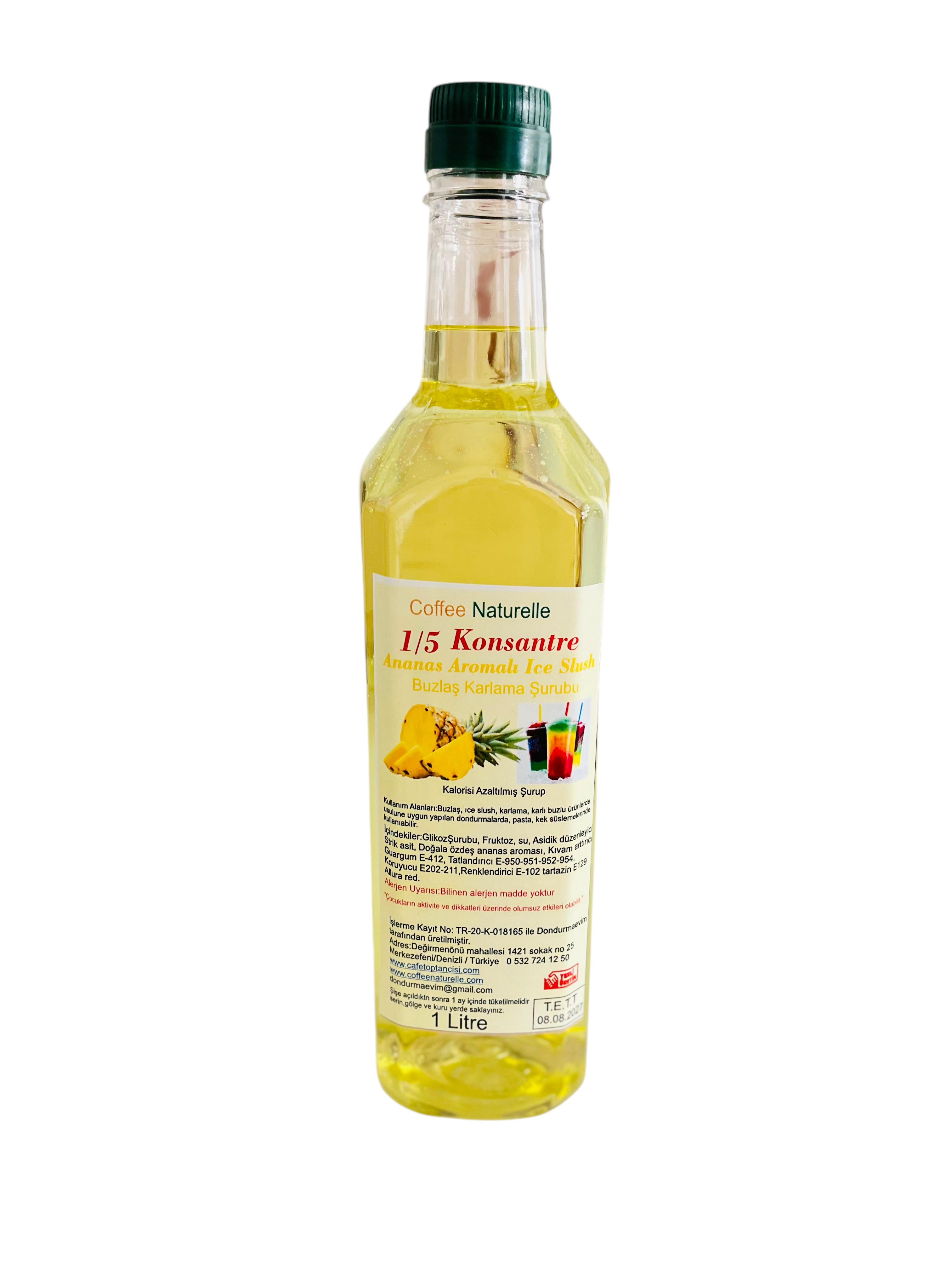 Ananas Buzlaş Şurubu 1 e 5 konsatre 1 lt