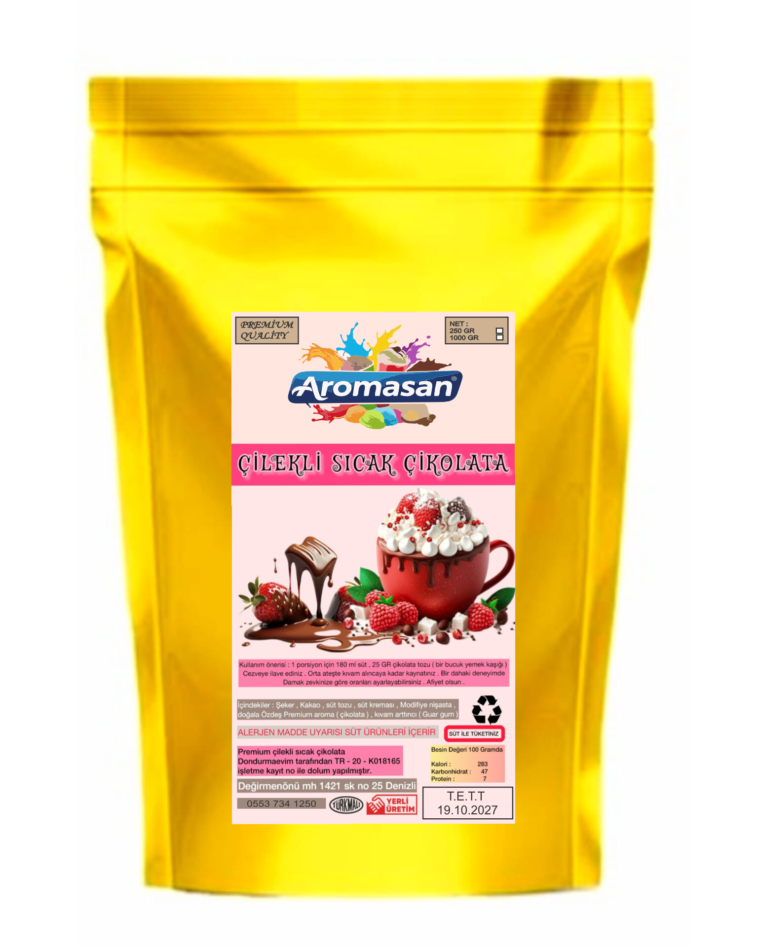 Çilek Aromalı Sıcak Çikolata 1 kg