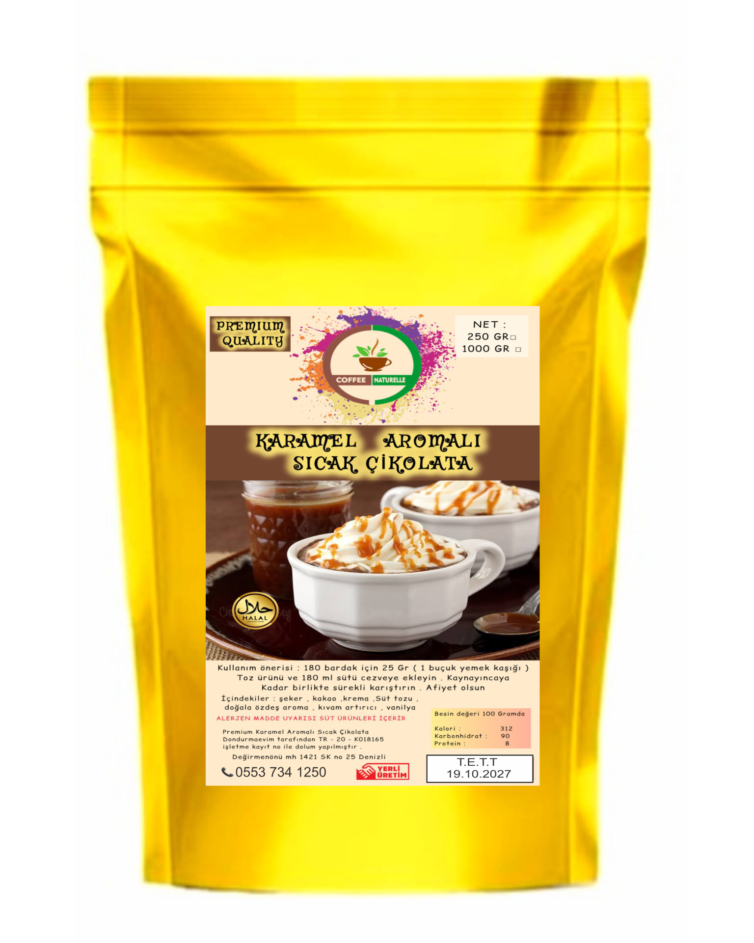 Karamel Aromalı Sıcak Çikolata 1 kg