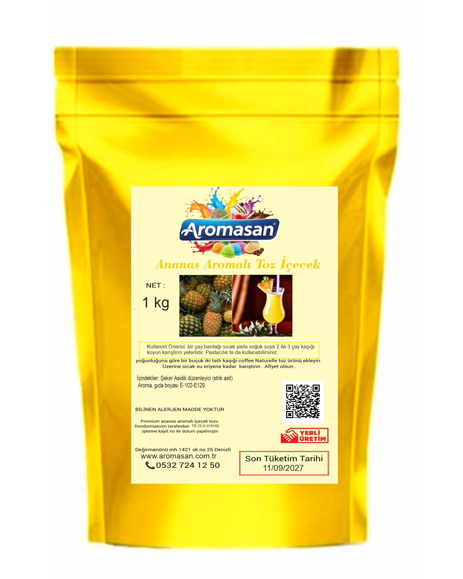 Ananas Aromalı İçecek Tozu 1 kg