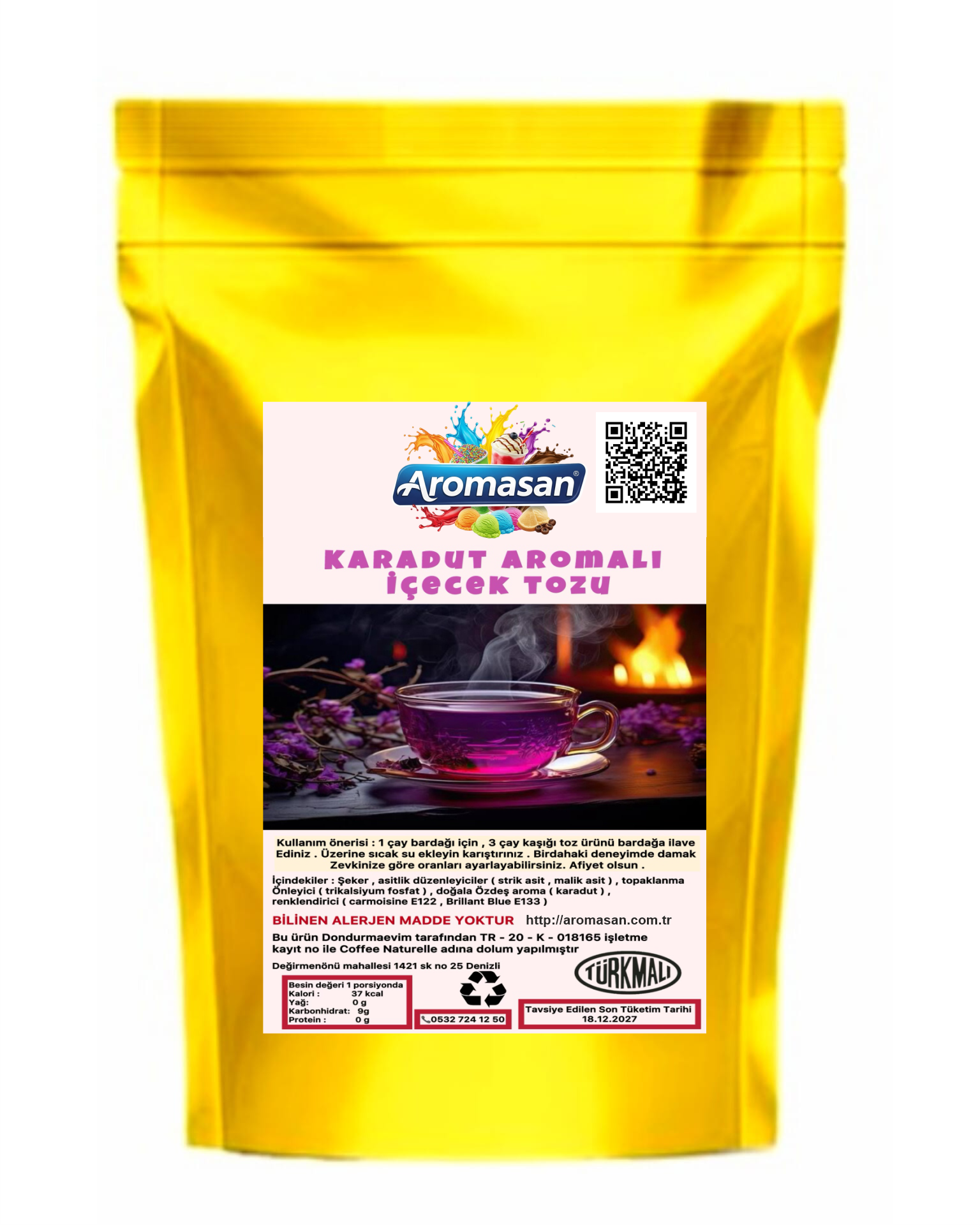 Karadut Aromalı İçecek tozu oralet 1 kg