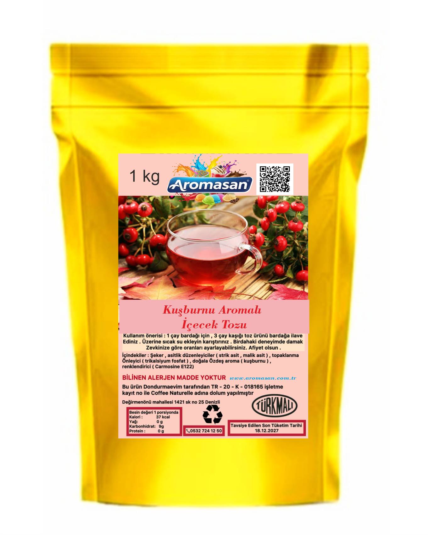 Kuşburnu Aromalı İçececk Tozu 1 kg