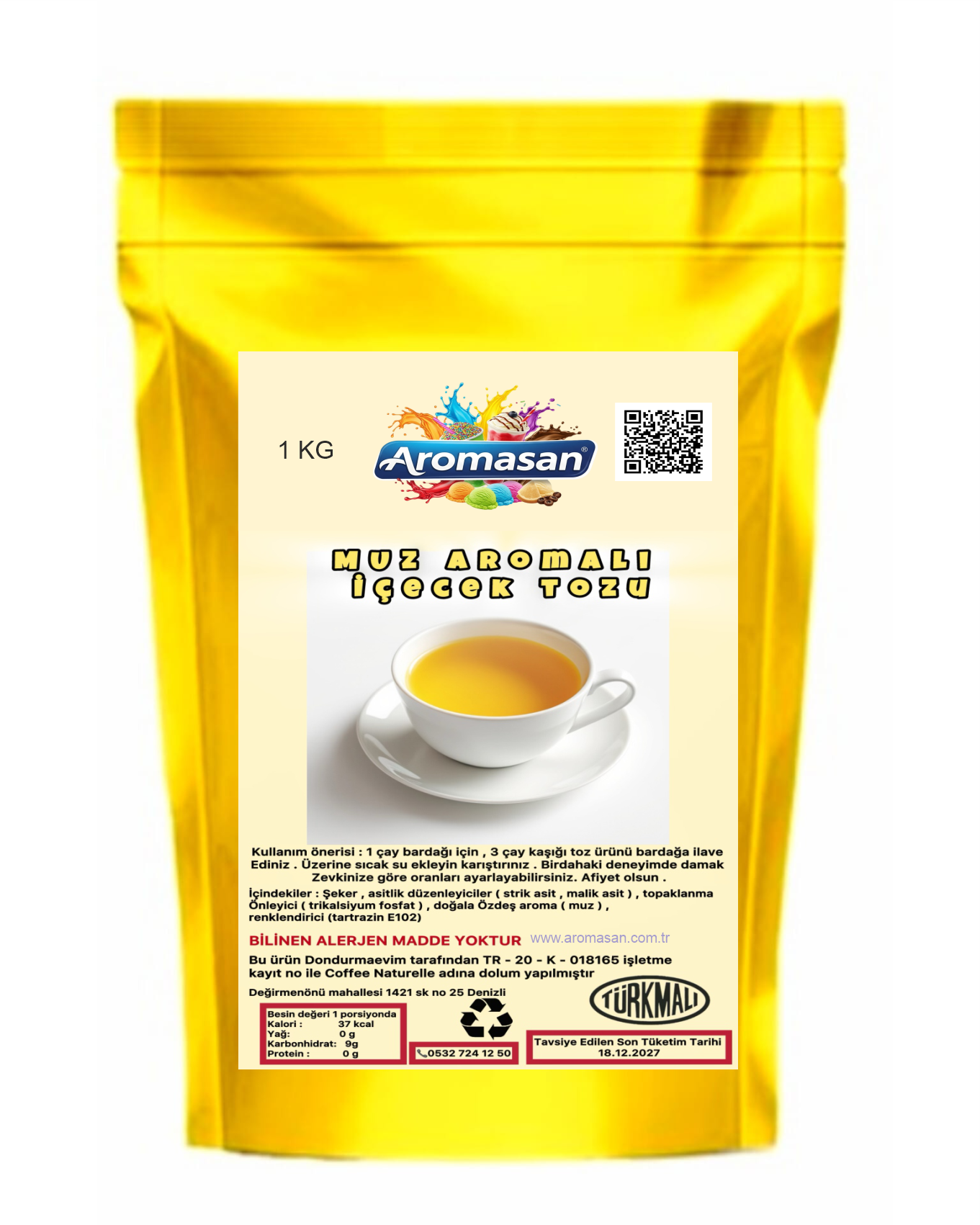 Muz Aromalı İçecek Tozu 1 kg