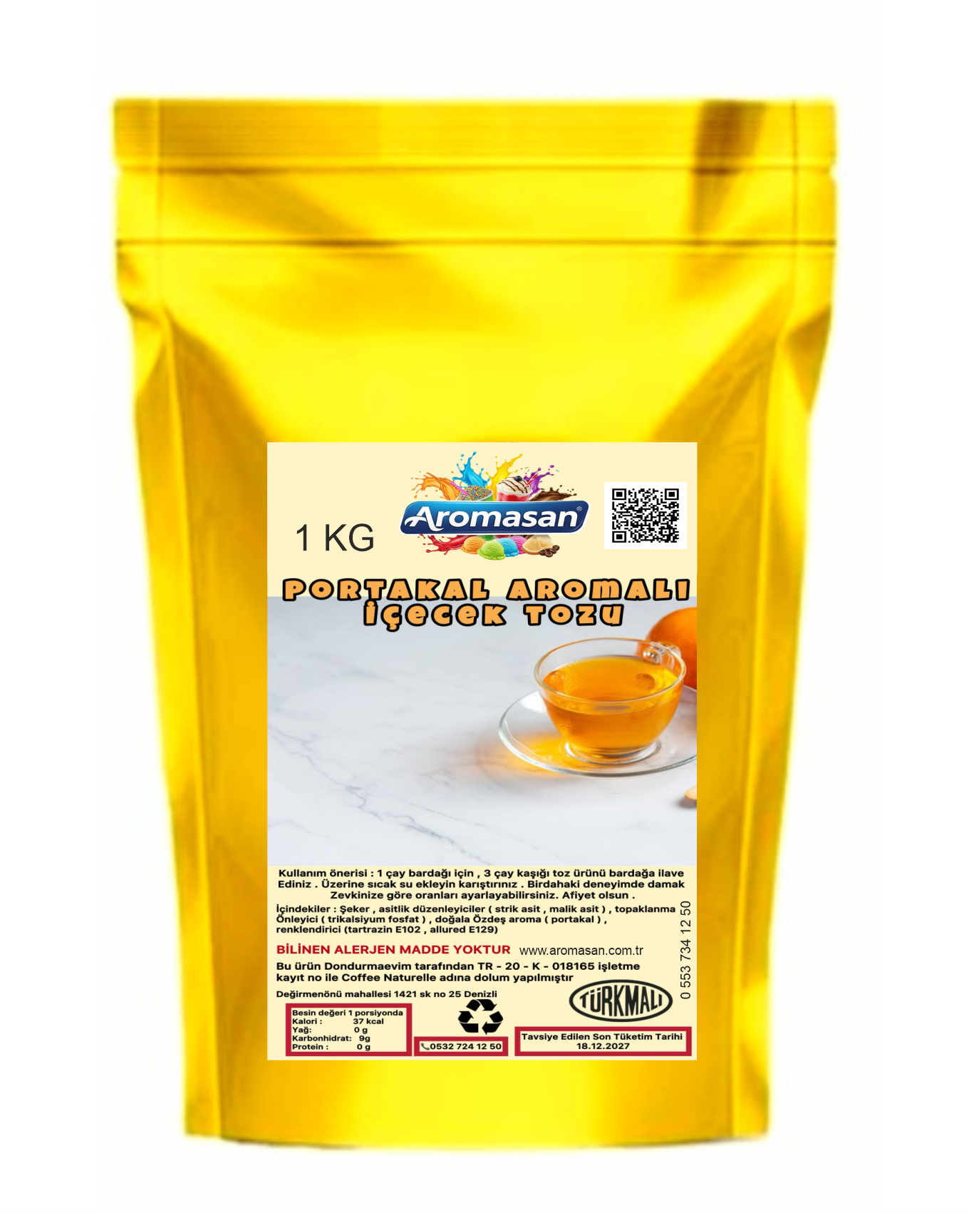 Portakal Aromalı İçeek Tozu 1 kg