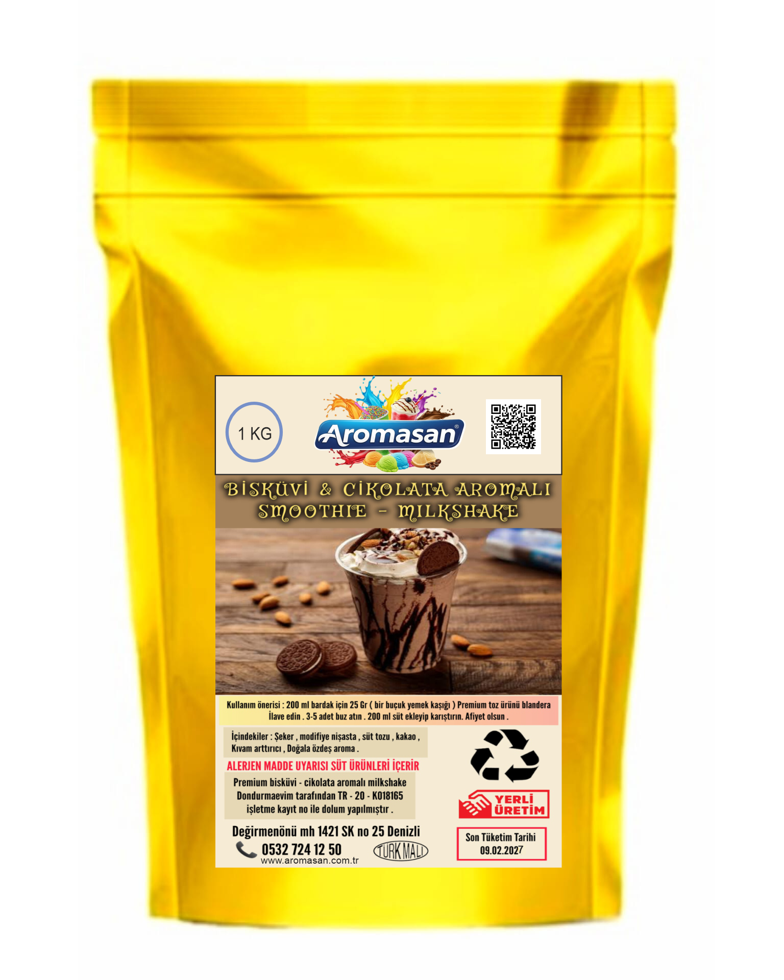 Bisküvi Aromalı Milkshake Smootie Tozu 1 kg