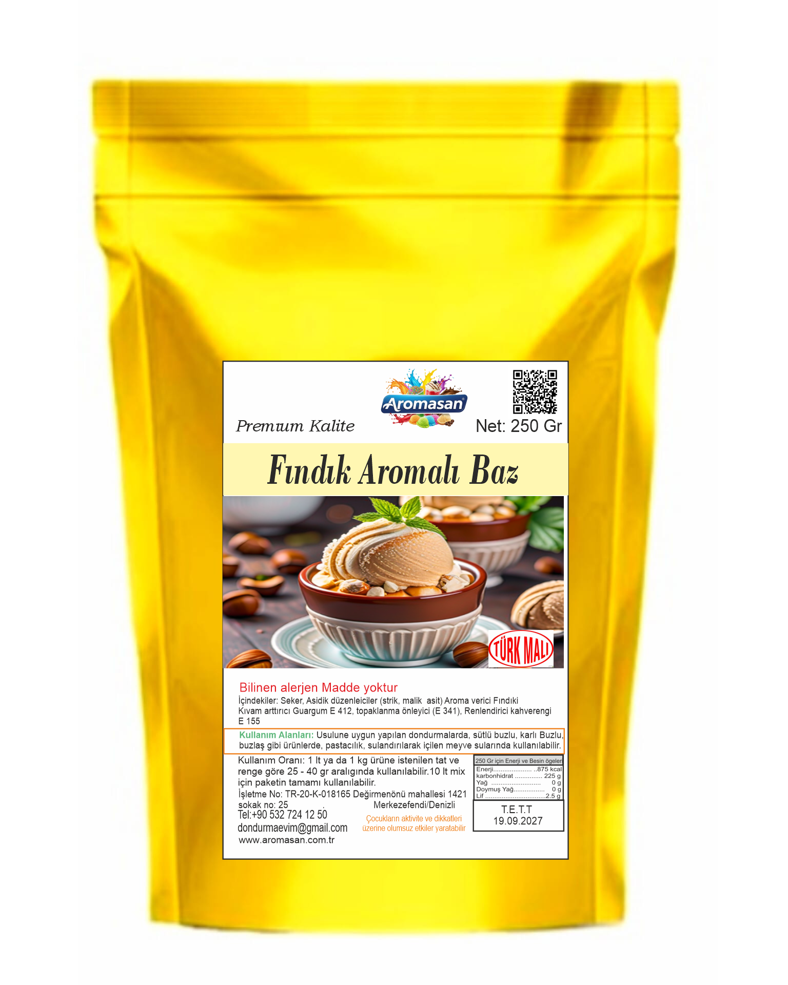 Fındık Aromalı Dondurma Tozu 250 gr