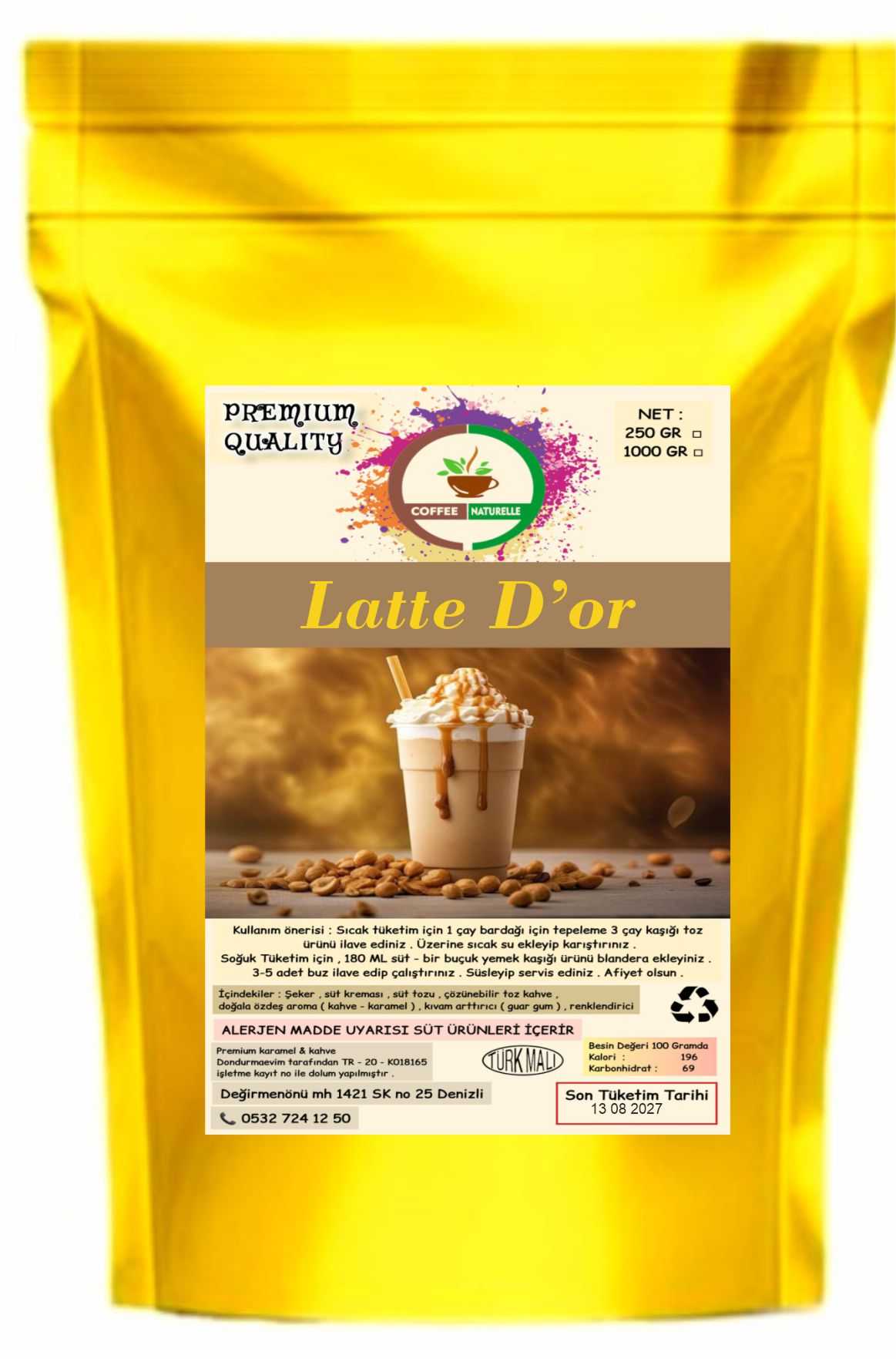 Latte D’or – Karamelin Altın Dokunuşu profostonel Milkshake 1 kg