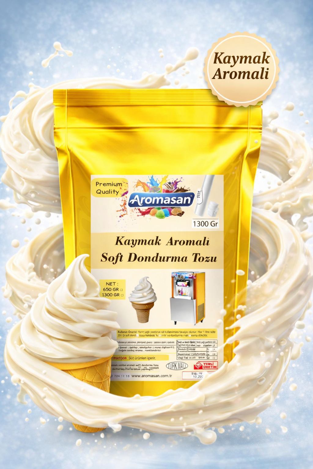 Kaymak Aromalı Soft Dondurma Tozu 1300 gr