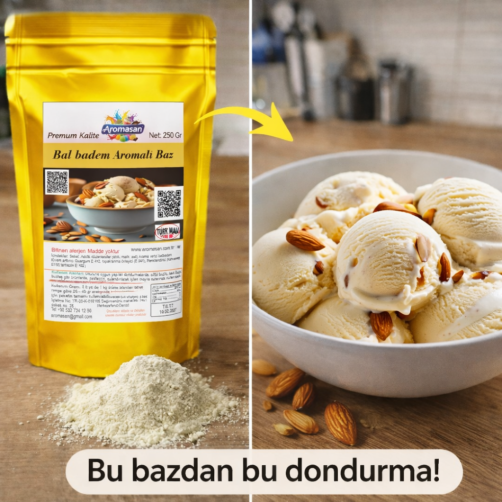 Bal badem Aromalı  Dondurma ve pastacılık Bazı 250 gr