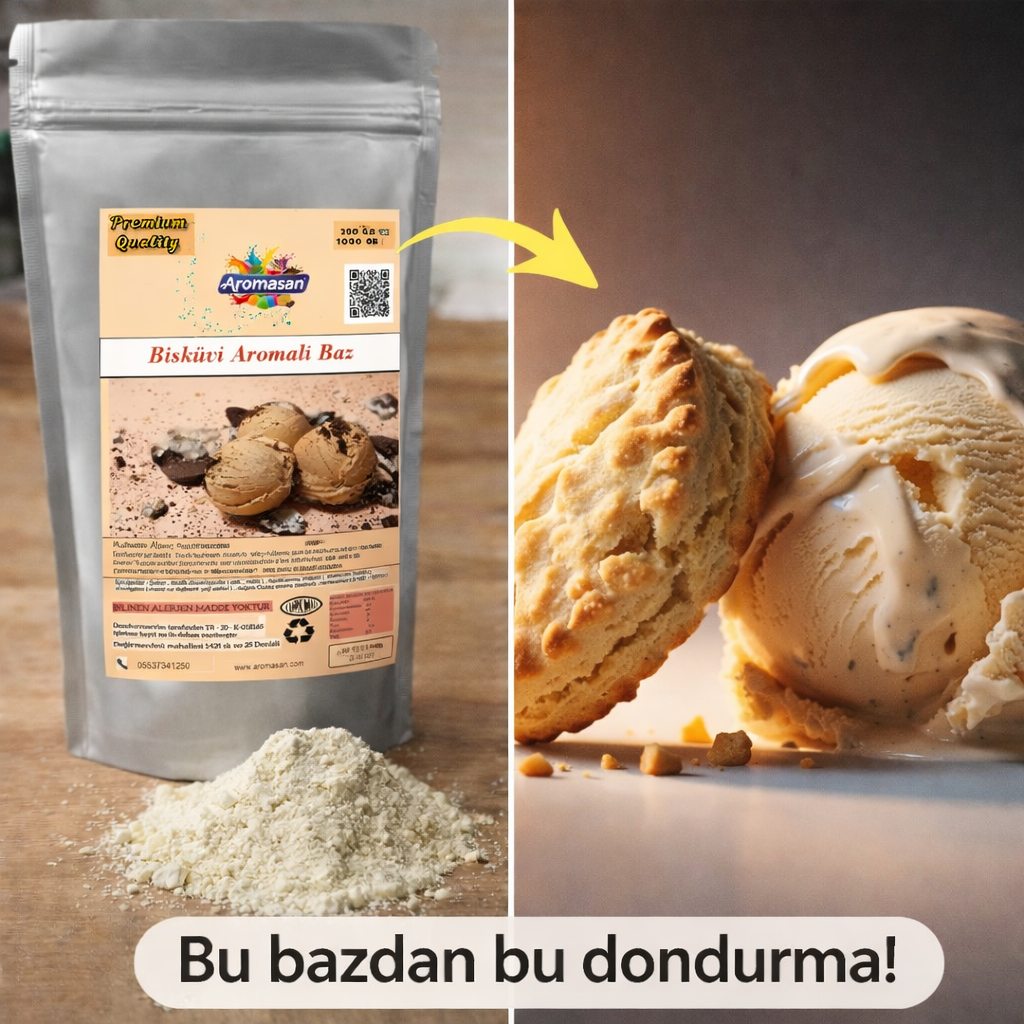 Bisküvi Aromalı Dondurma ve pastacılık Bazı 250 gr