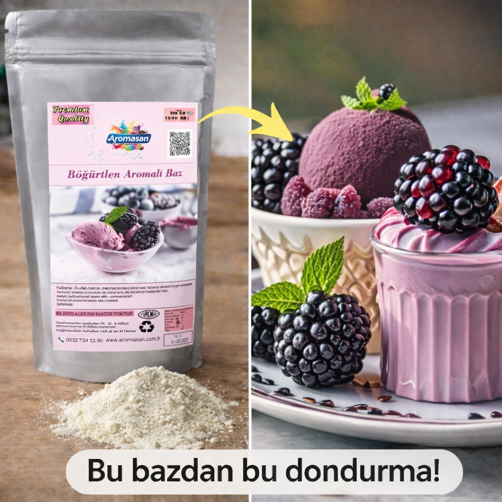Böğürtlen Aromalı Dondurma ve Sorbe Bazı (250 gr)