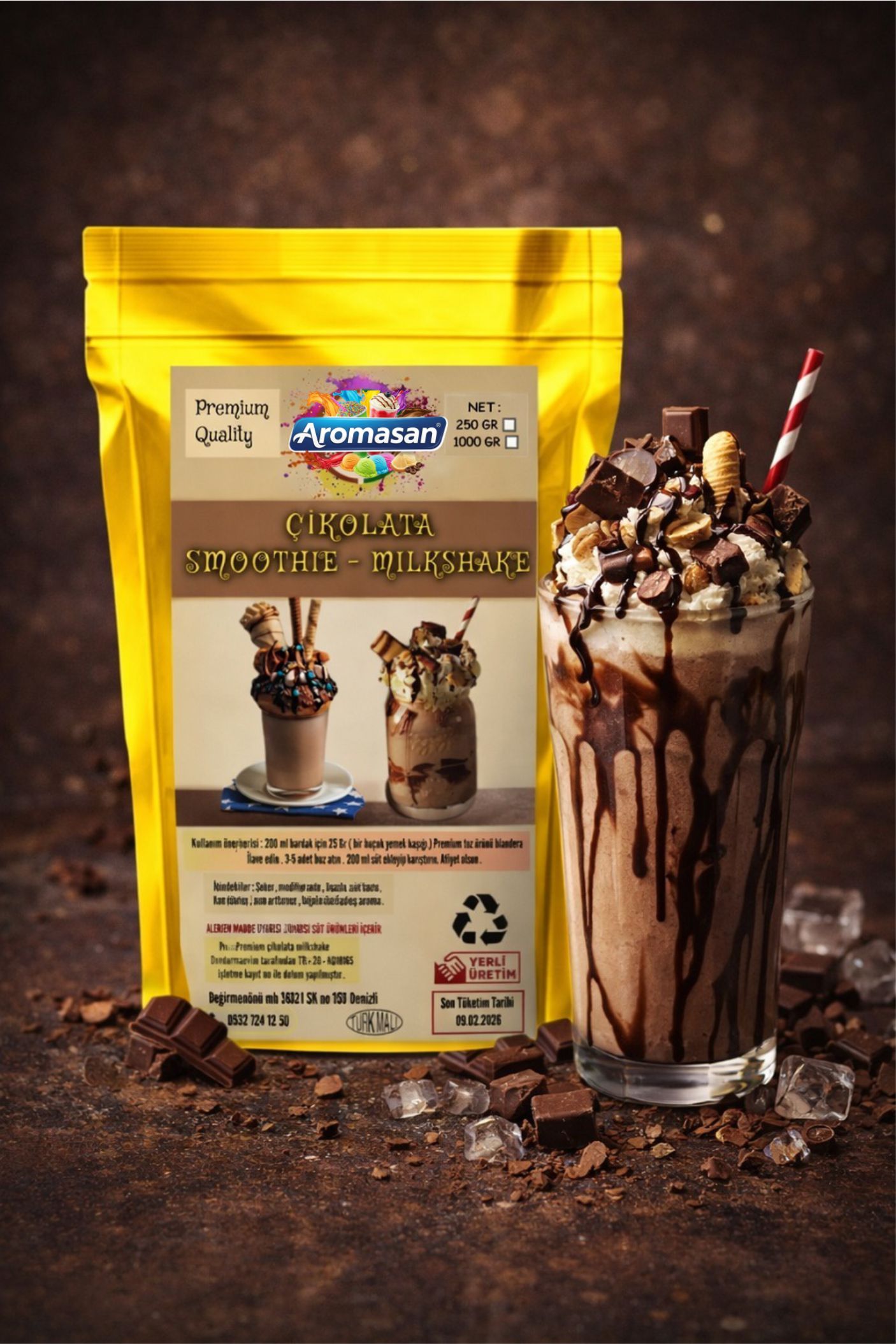 Çikolatalı Milkshake - Smootie 1 kg- Koyu Kıvam
