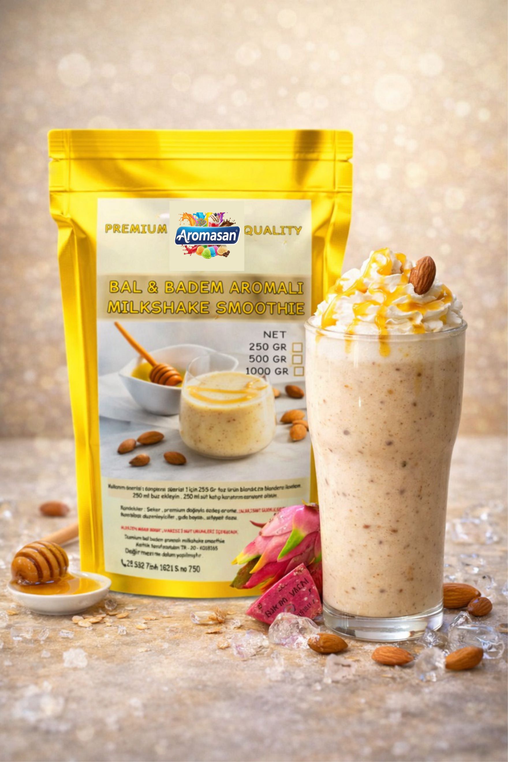 Bal Badem Aromalı Milkshake Smootie ozu 1 kg Kafe Serisi