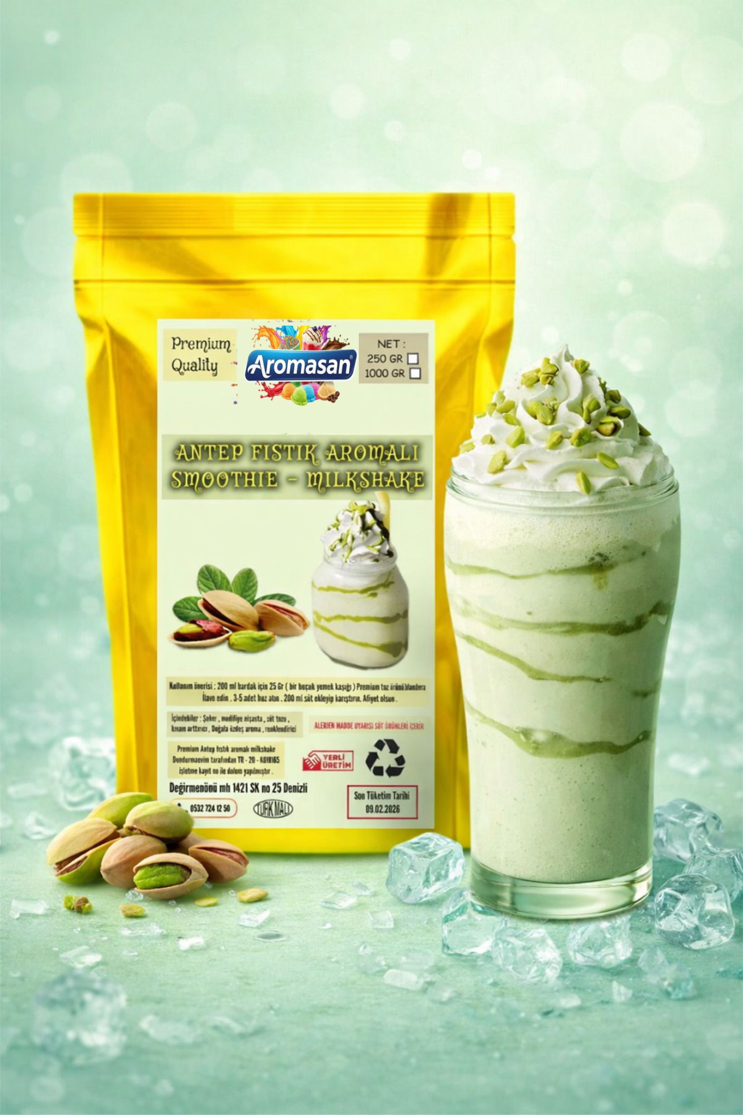Antep Fıstıklı Milkshake / Smoothie Tozu 1 Kg ürün görseli