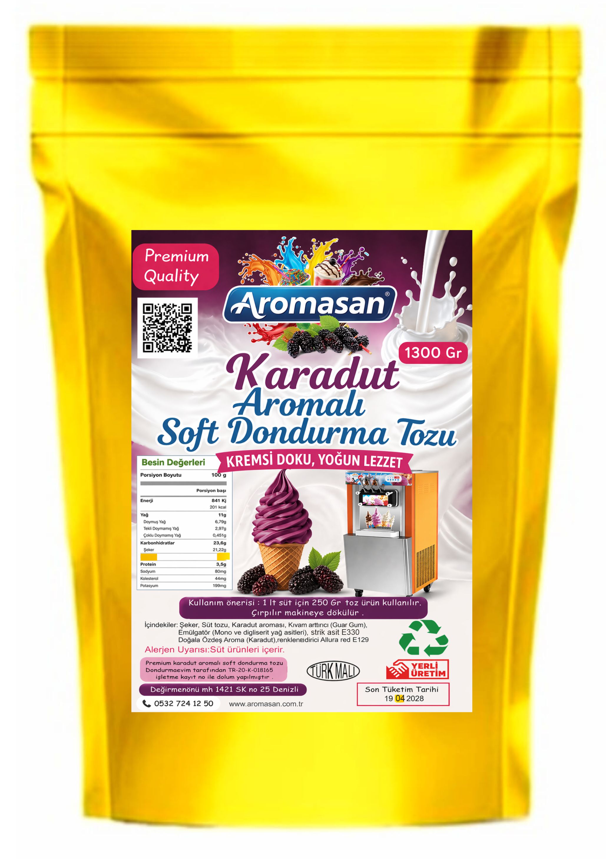 Karadut Aromalı Soft Dondurma Tozu – Geleneksel Türk Lezzeti ürün görseli