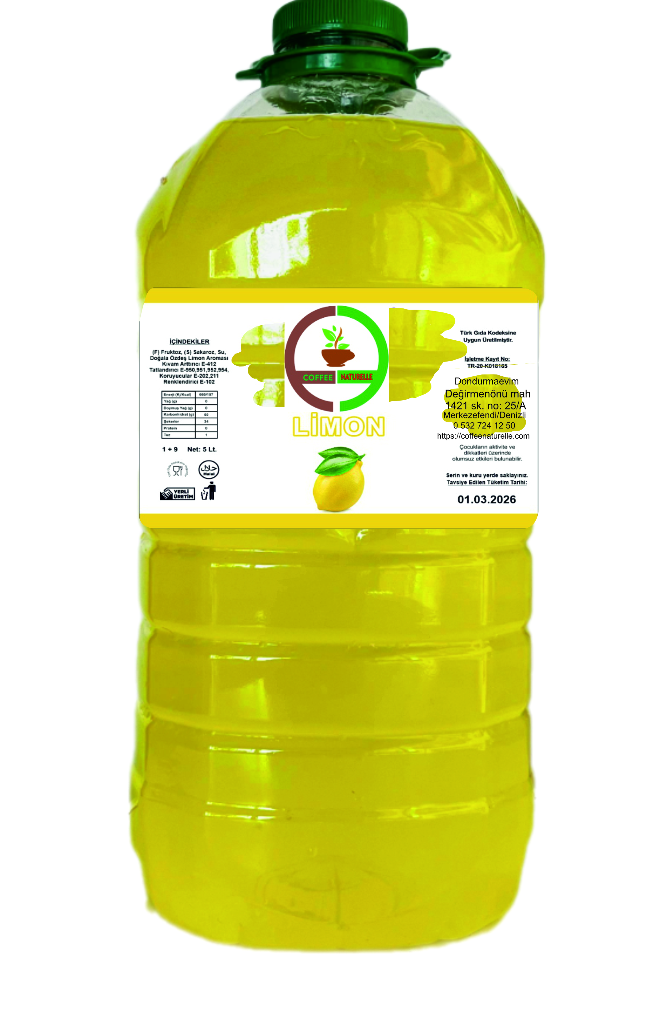 Limonata 5 lt (1 e 9) konsatre Şurup ürün görseli