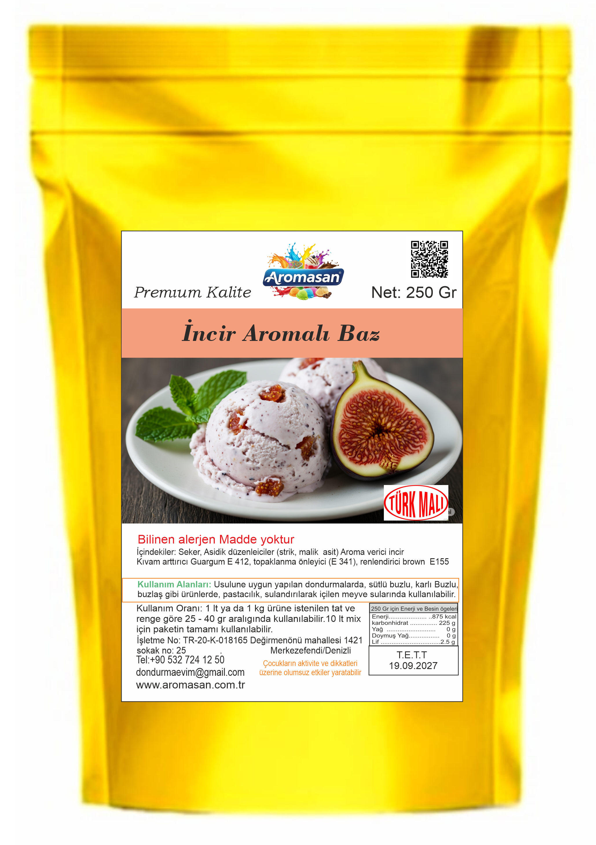 İncir Aromalı Dondurma Tozu 250 gr ürün görseli