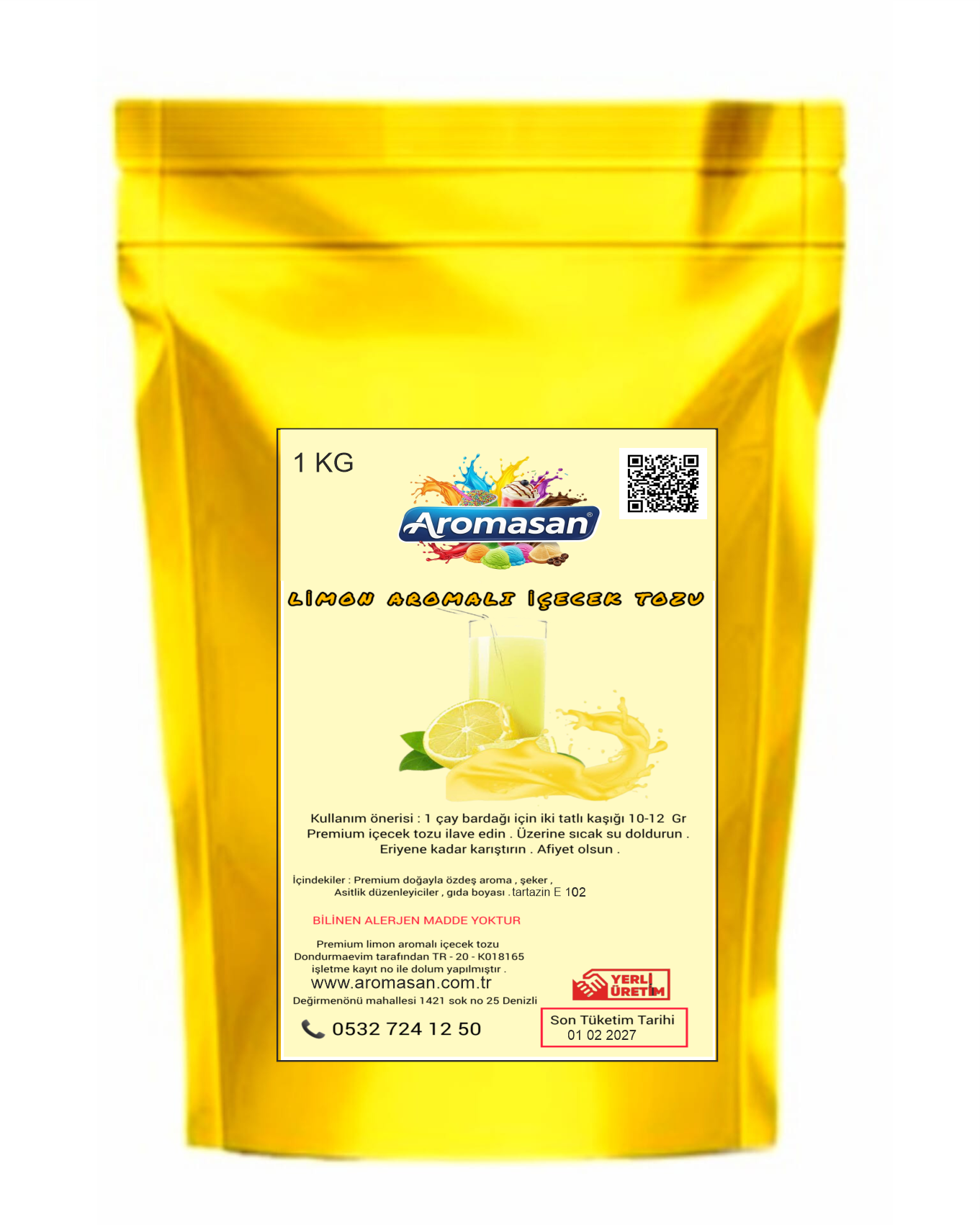 Limon Aromalı Toz İçecek 1 kg ürün görseli