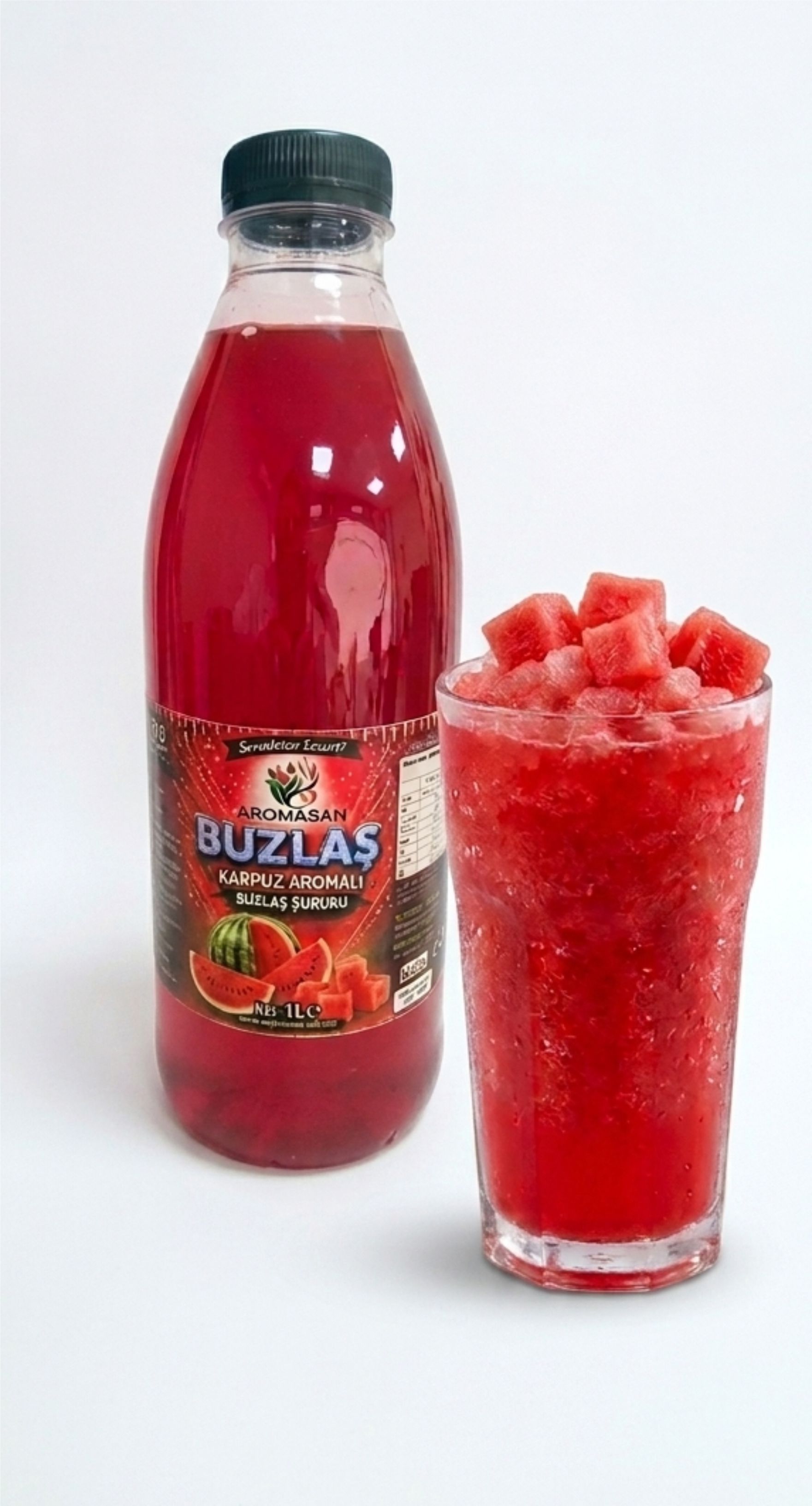 Karpuz Aromalı Buzlaş Şurubu 1 Litre – 1’e 5 Konsantre ürün görseli