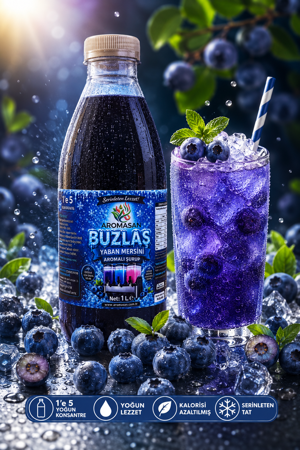 Egzotik Aromalı Buzlaş Şurubu 1 Litre – 1’e 5 Konsantre ürün görseli